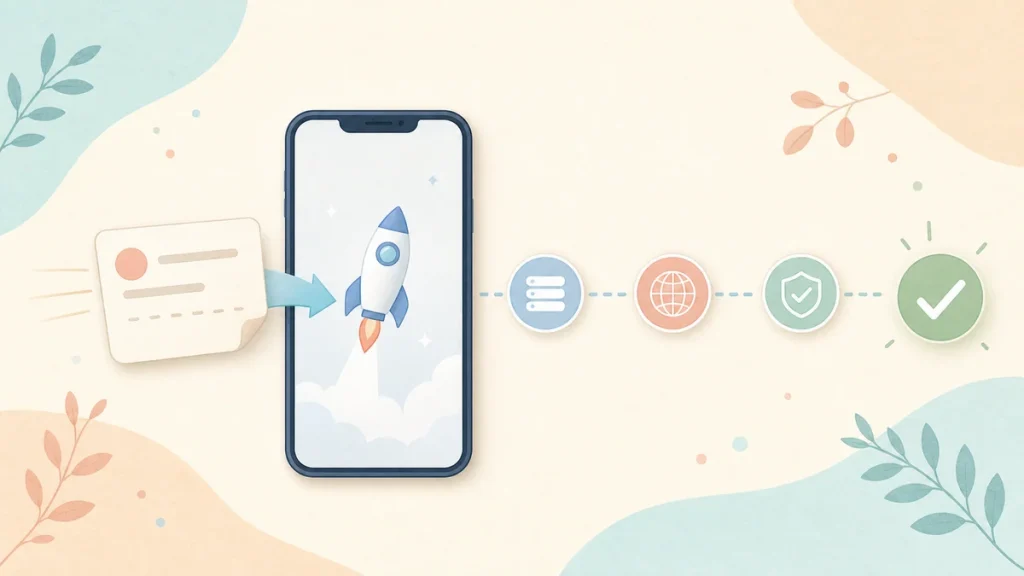 iPhone Shadowrocket 订阅导入浅色插画